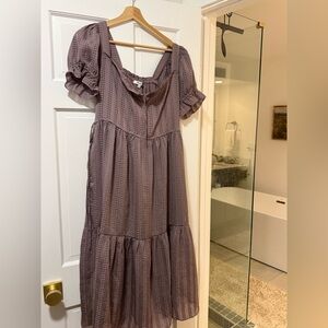 Madewell Lavender Checkered Dress